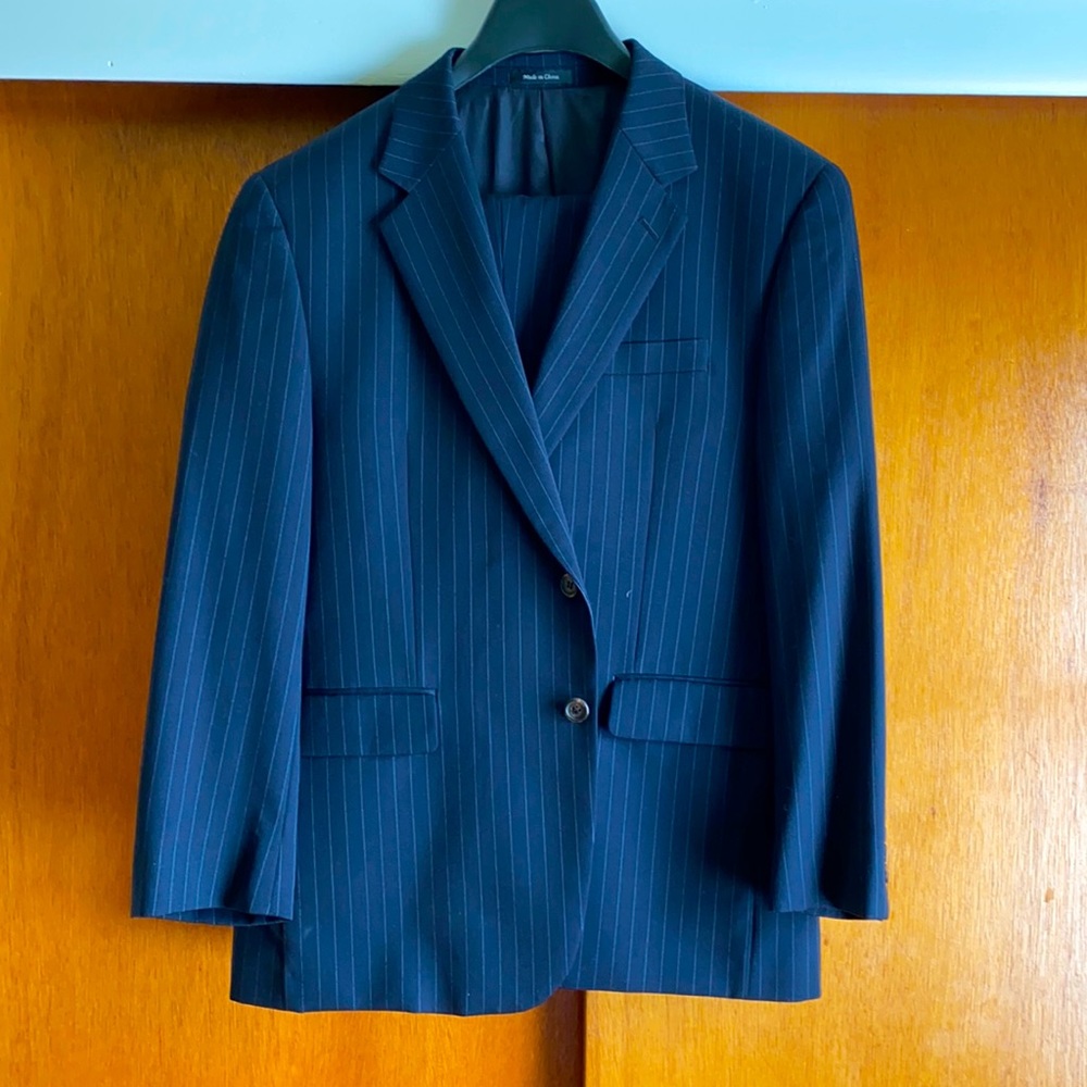 Ralph Lauren pinned stripped navy blue
